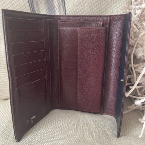 CHANEL⭐️Black Quilted Leather Diamond Stitched Continental Flap Wallet w/ COA⭐️ - Picture 6 of 13